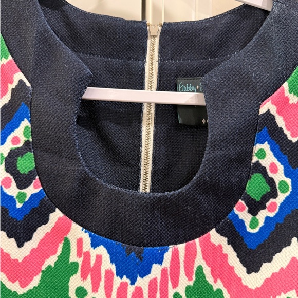 Gabby Skye Sleeveless 6os Geometric Ikat Dress Keyhole Neck Sz 8 Retro - Picture 3 of 5